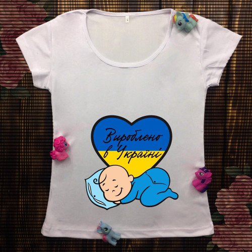 Жіноча футболка з принтом - Вироблено в Україні