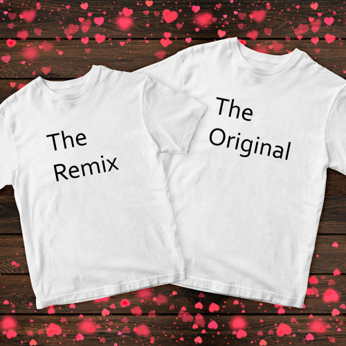 Парні футболки з принтом - Remix|Original