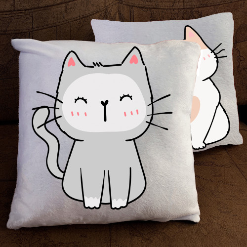 Подушка з принтом - Товсті котики