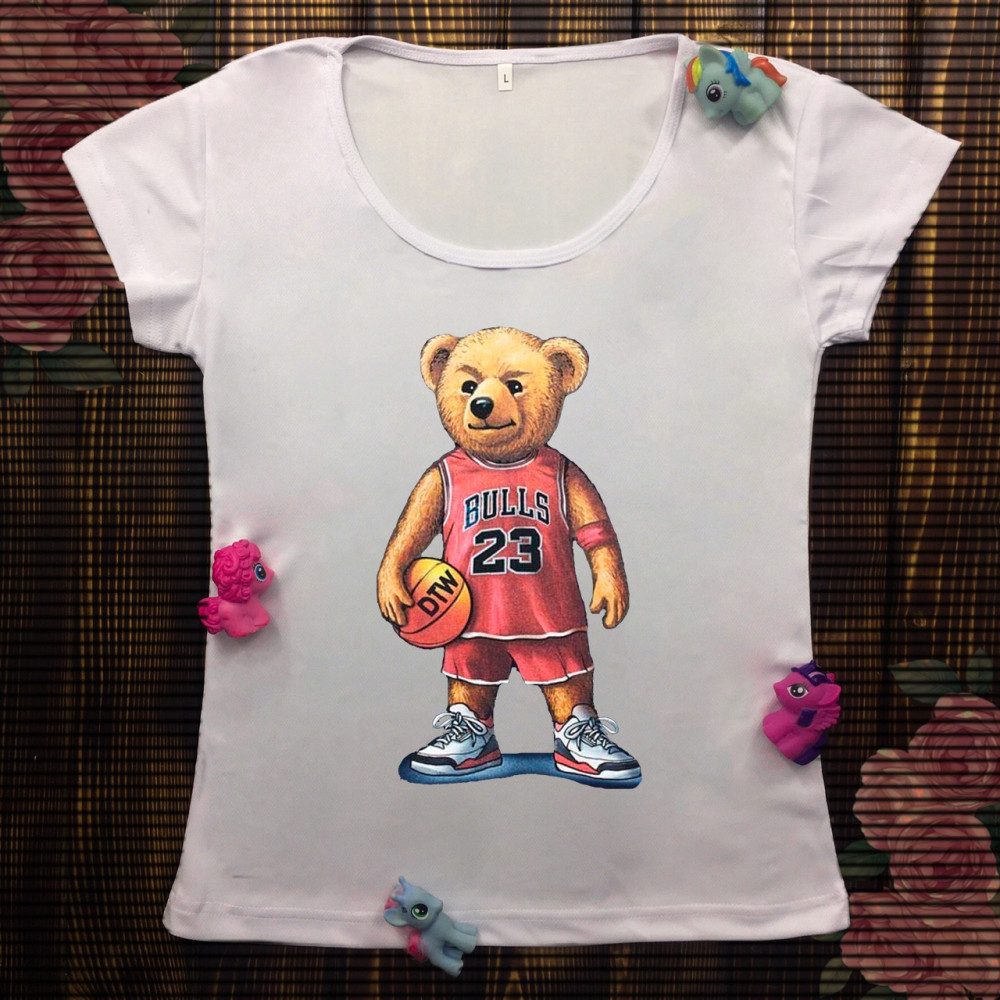 Жіноча футболка з принтом - Медвідь Bulls 23