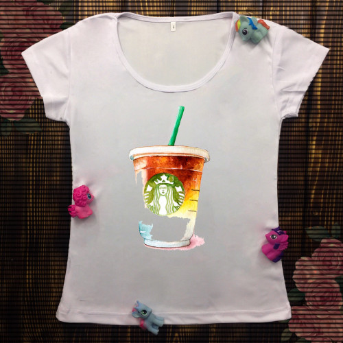 Жіноча футболка з принтом - Starbucks