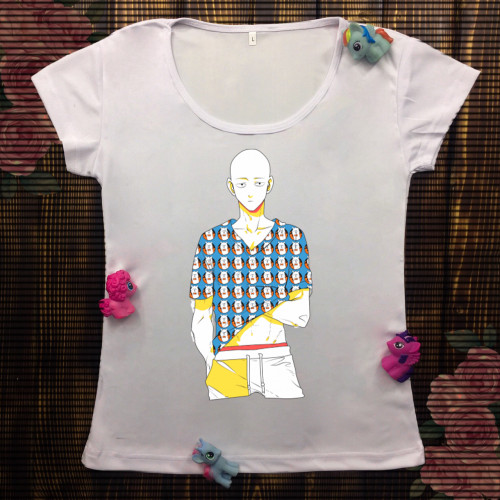 Жіноча футболка з принтом - Сайтама в альпаках