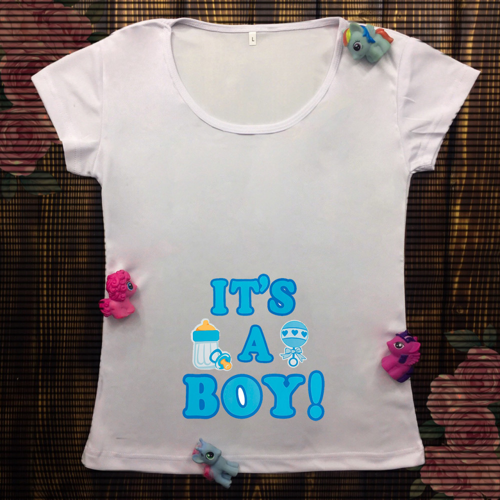 Жіноча футболка з принтом - It`s a boy!