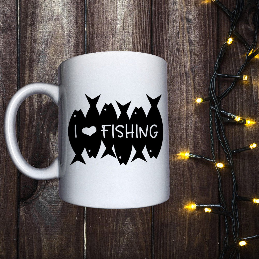 Чашка з принтом - I love fishing