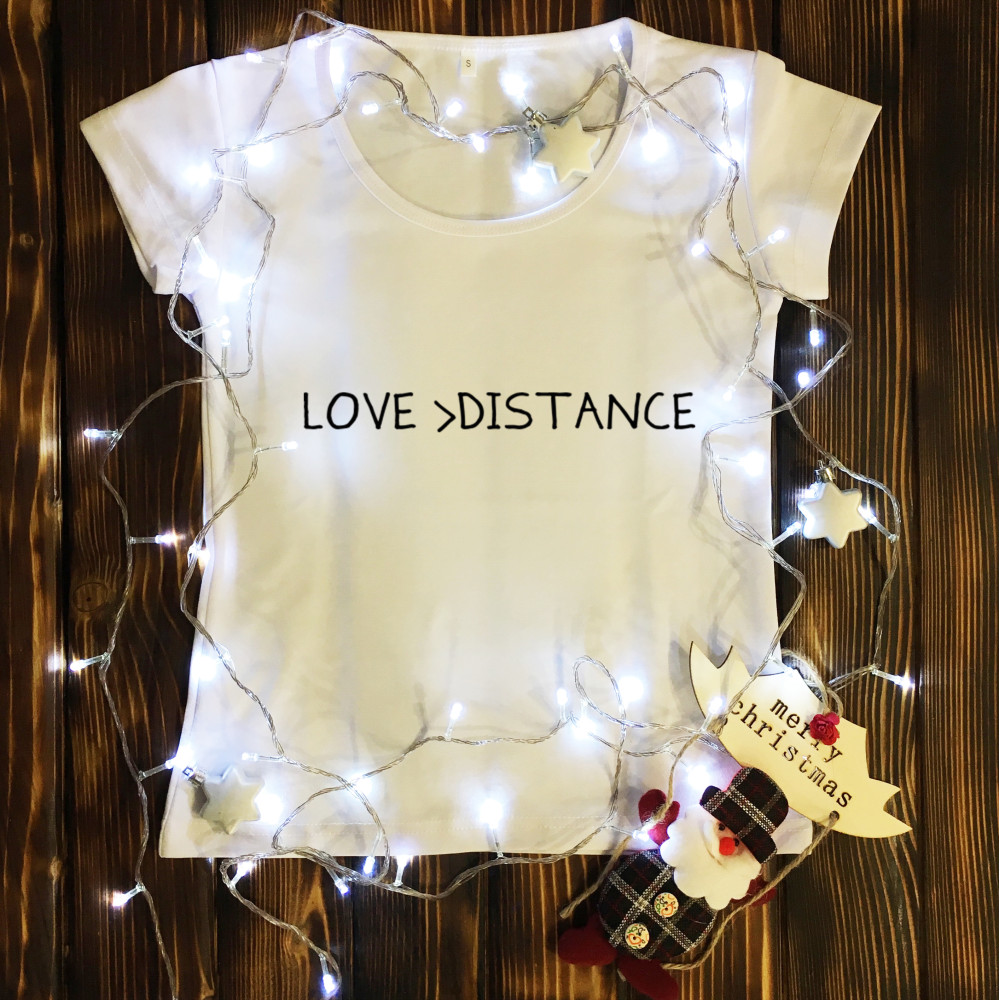 Жіноча футболка з принтом - Love / distance