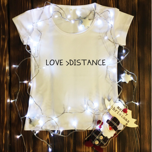 Жіноча футболка з принтом - Love / distance