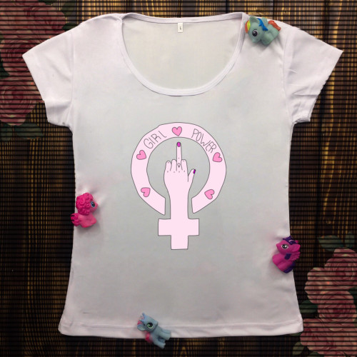Жіноча футболка з принтом - Fuck - Girl Power
