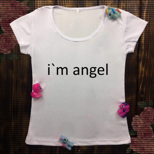 Жіноча футболка з принтом - i`m angel