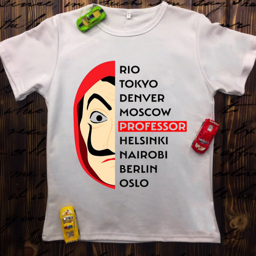 Чоловіча футболка з принтом - Професор і злодій