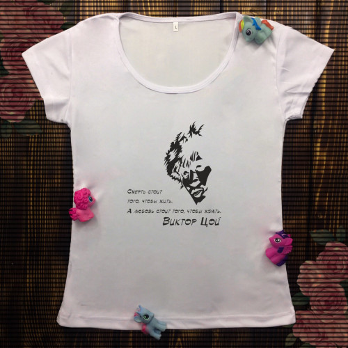 Жіноча футболка з принтом - Віктор Цой
