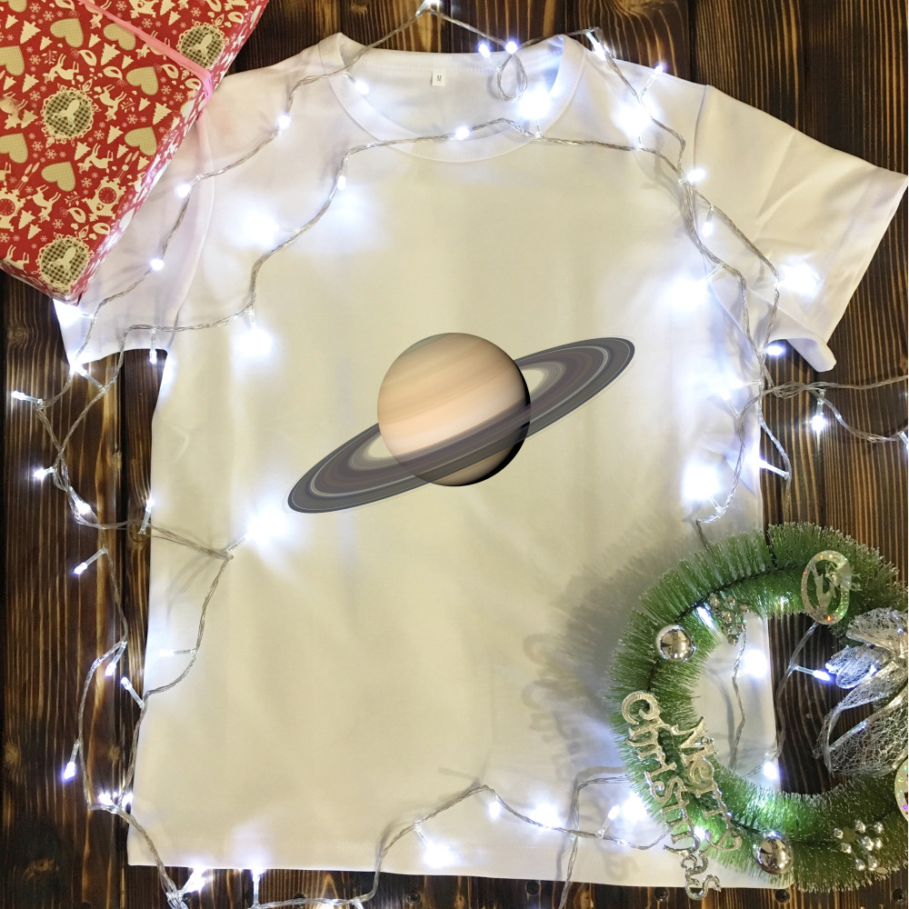 Чоловіча футболка з принтом - Сатурн