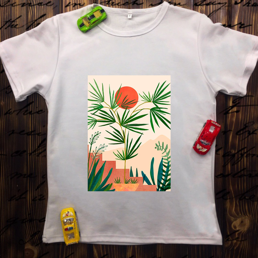 Чоловіча футболка з принтом - Тропіки