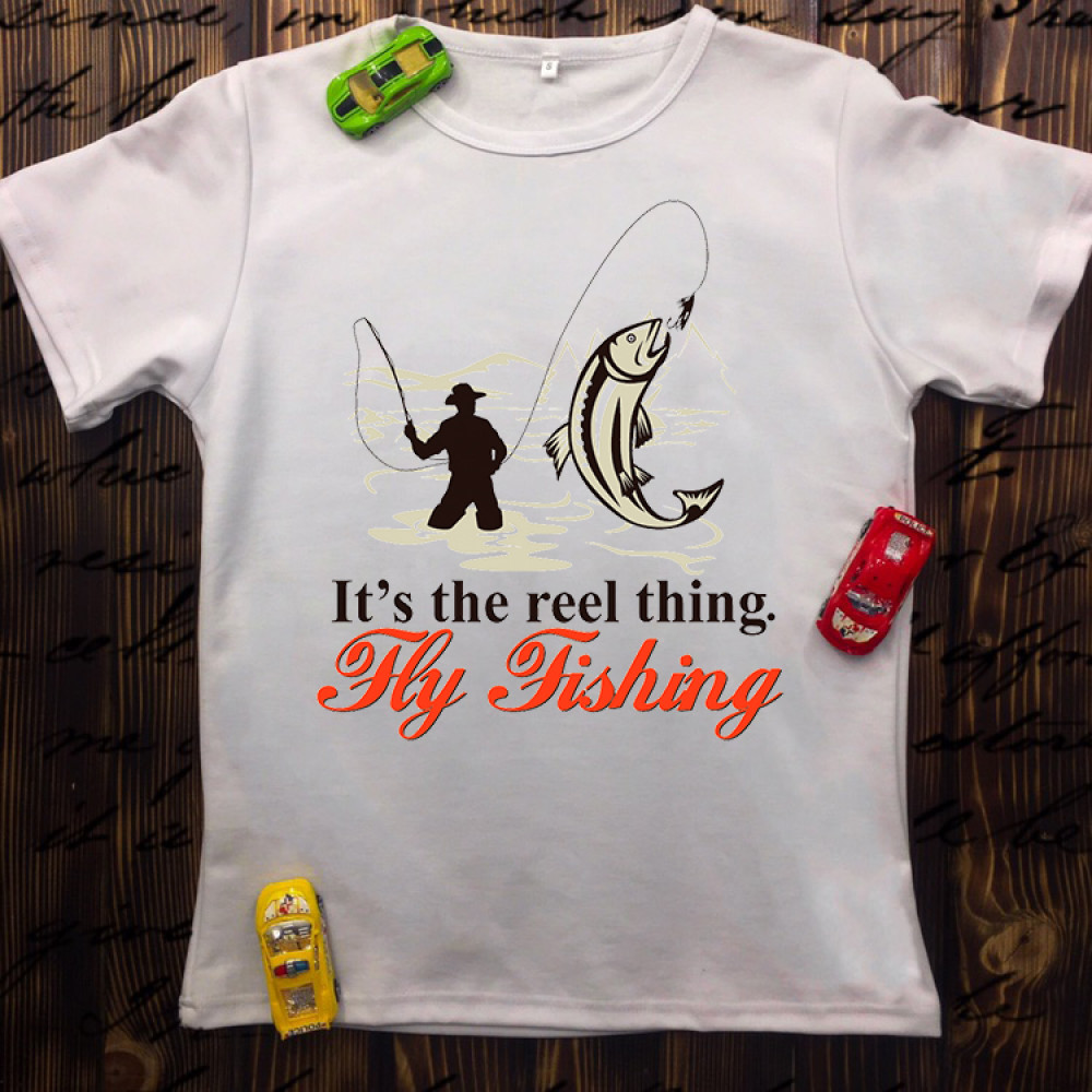 Чоловіча футболка з принтом - It`s the reel thing. Fly Fishing