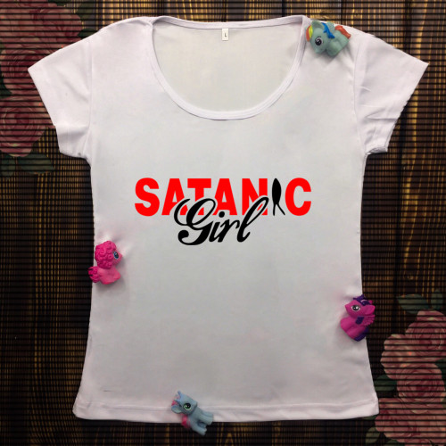 Жіноча футболка з принтом - Satanic girl