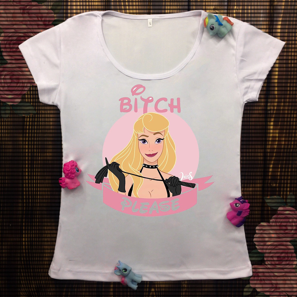 Жіноча футболка з принтом - Аврора bitch