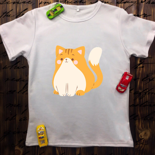 Чоловіча футболка з принтом - Милий котик