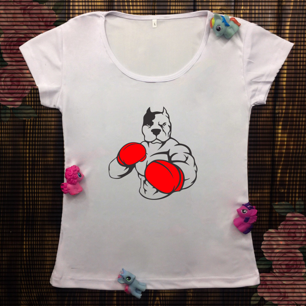 Жіноча футболка з принтом - Бокс