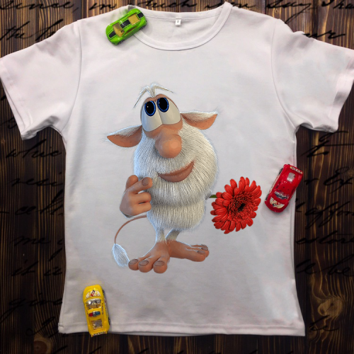 Дитяча футболка з принтом - Буба з квіткою