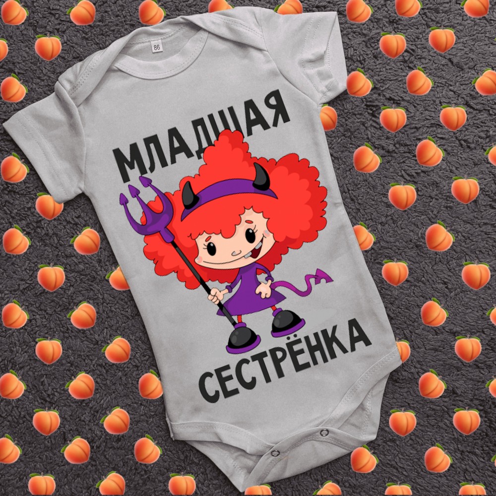Дитячий боді з принтом - Молодша сестра