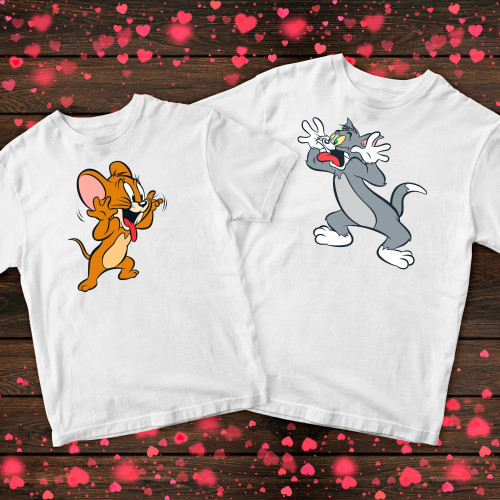 Парні футболки з принтом - Том і Джеррі