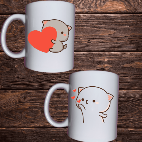Чашки з принтом - Love Mochi Peach Cat