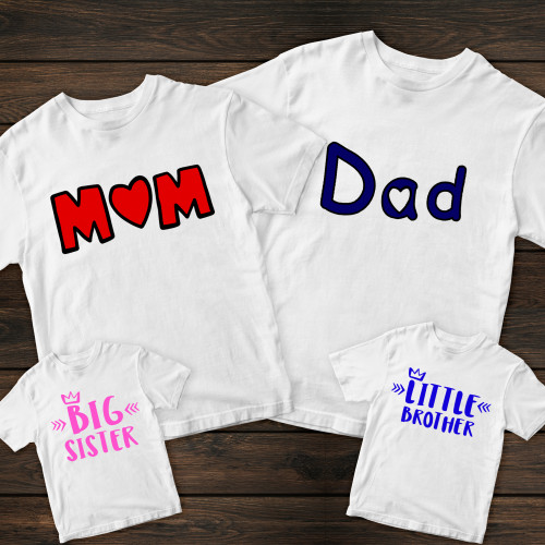 Сімейні футболки з принтом - Щаслива сім'я