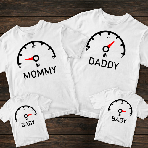 Сімейні футболки з принтом - Паливо сім'ї
