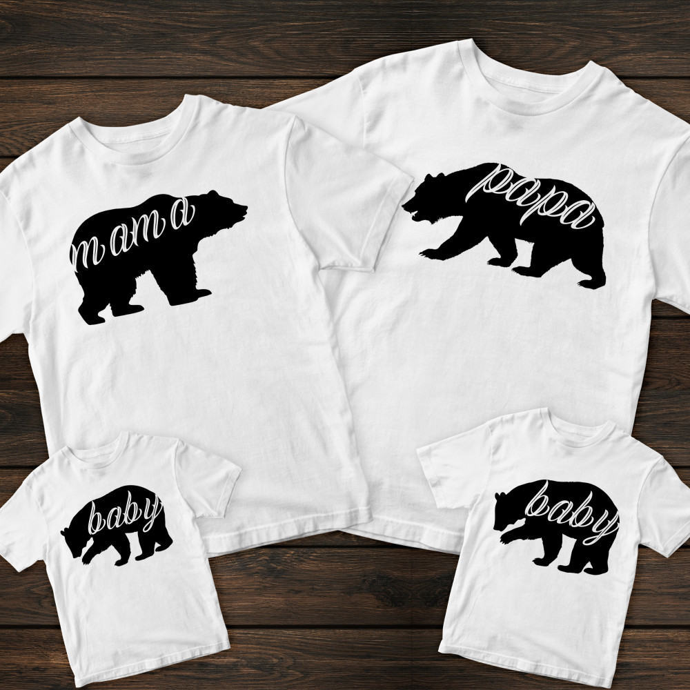 Сімейні футболки з принтом - Bear family