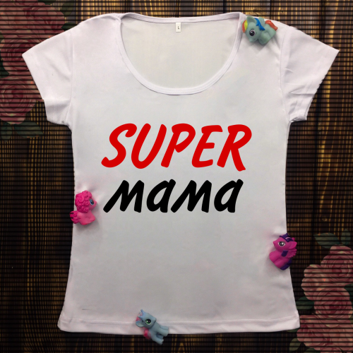Жіноча футболка з принтом - Супер Мама