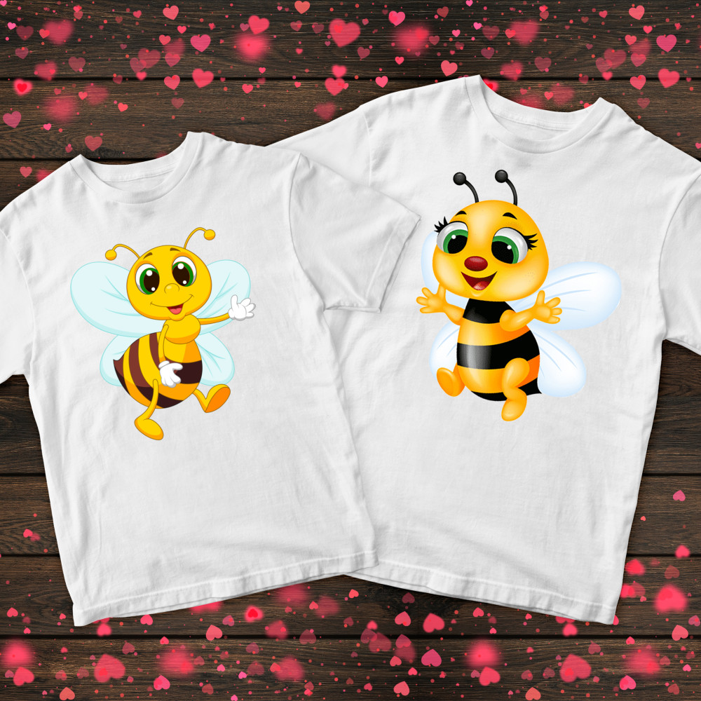 Парні футболки з принтом - Бджілки