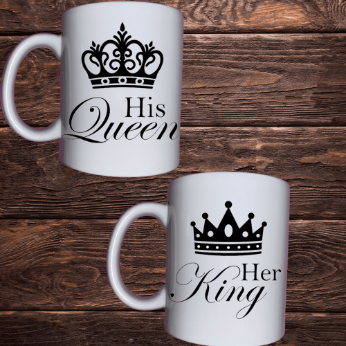 Чашка з принтом - Her king, his queen