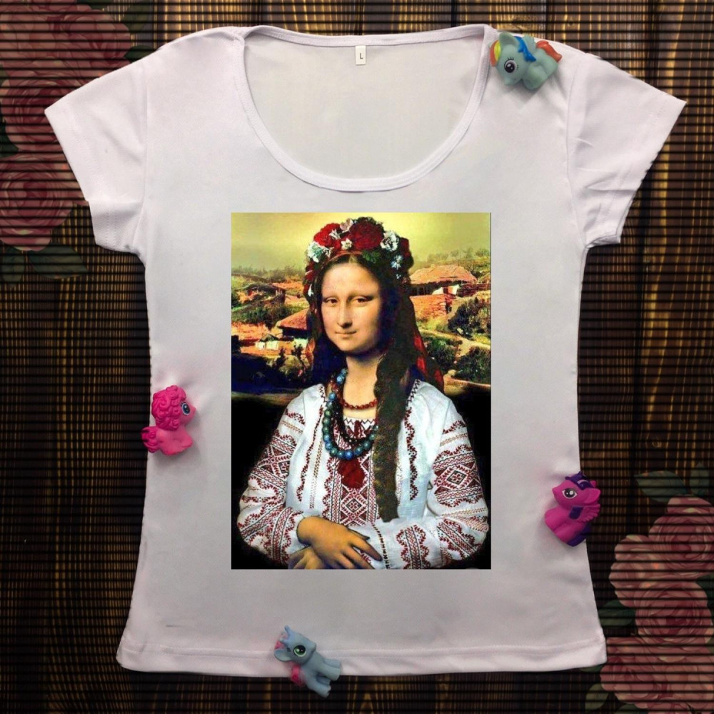Жіноча футболка з принтом - Українська Мона Ліза