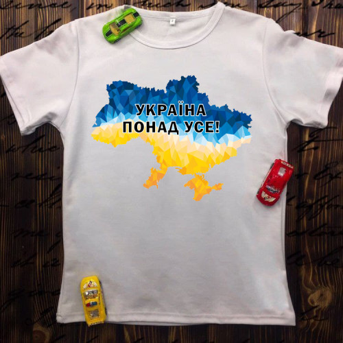 Чоловіча футболка з принтом - Україна понад усе