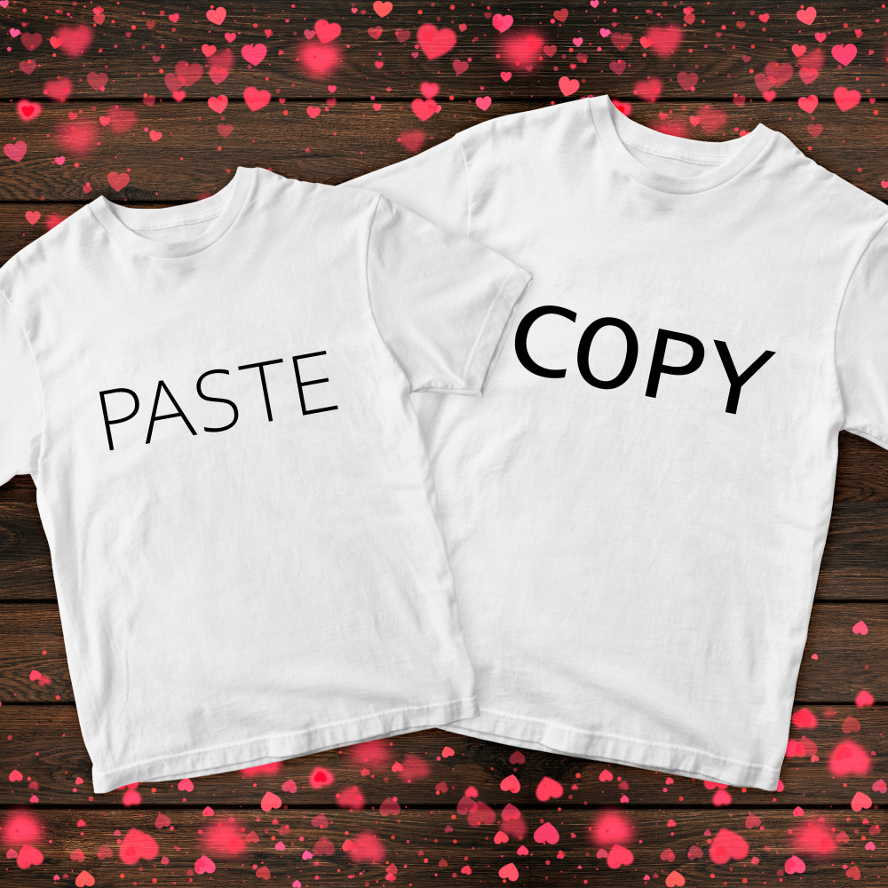 Парні футболки з принтом - Paste|Copy