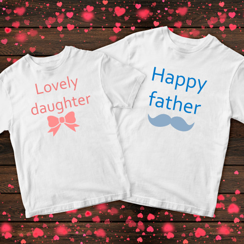 Парні футболки з принтом - Тато і доця