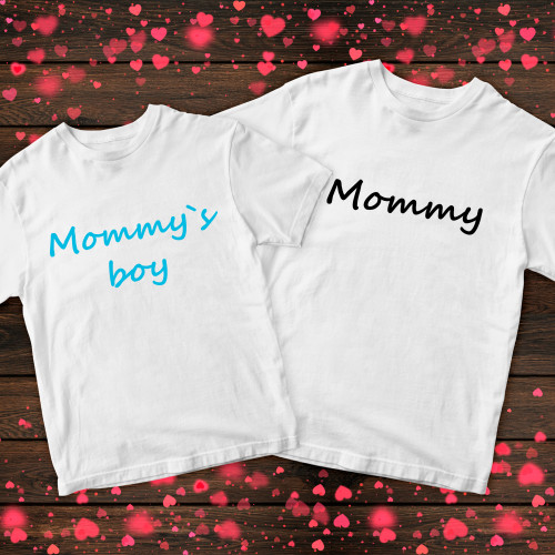 Парні футболки з принтом - Мама і син