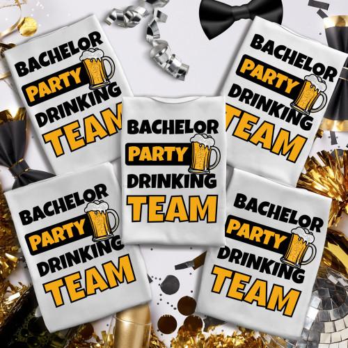 Сімейні футболки з принтом - Bachelor party drinking team