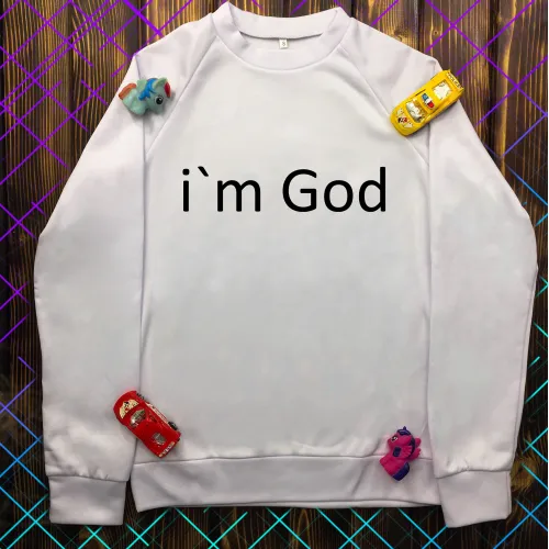 Світшот з принтом - i`m God