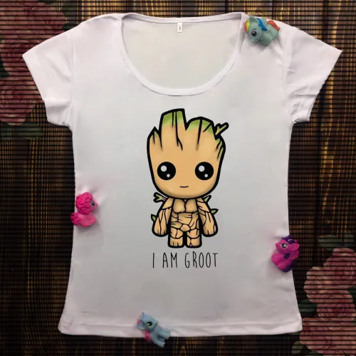 Жіноча футболка з принтом - I am groot