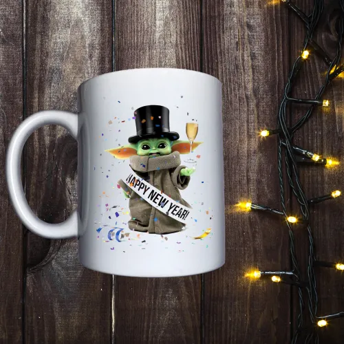 Чашка з принтом - Yoda - Happy new year