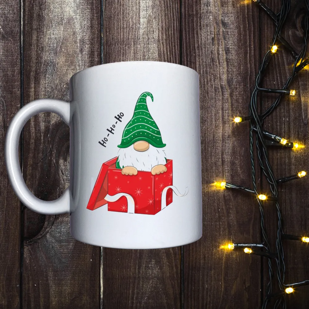 Чашка з принтом - Гном Ho- Ho- Ho
