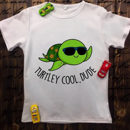 Чоловіча футболка з принтом - Turtley cool, dude