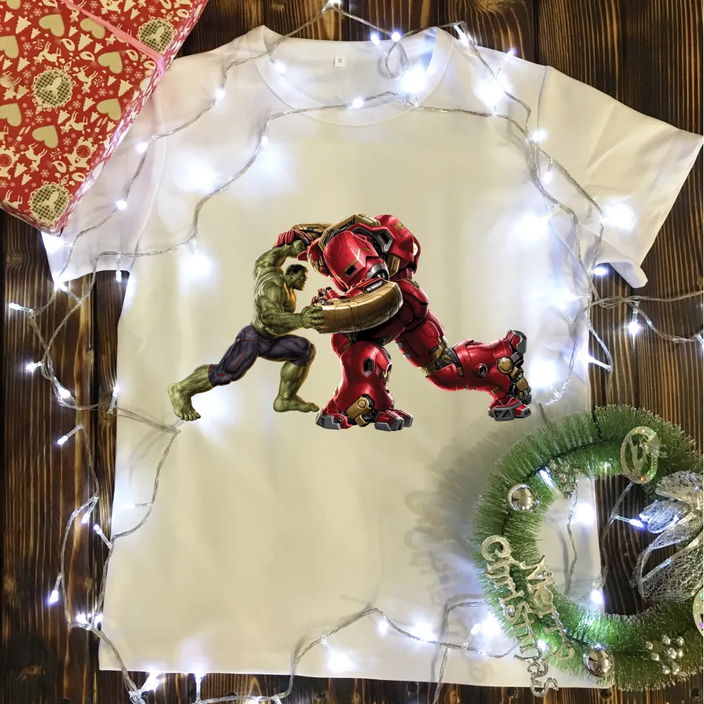 Чоловіча футболка з принтом - Marvel (Hulk vs HulkBuster)