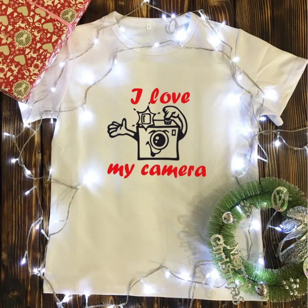 Чоловіча футболка з принтом - I love my camera