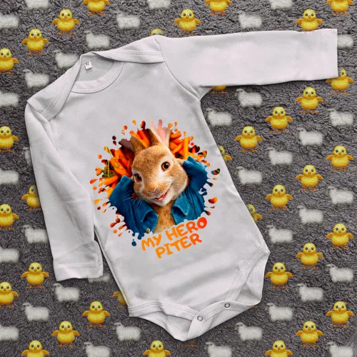 Дитячий боді з принтом - My hero piter