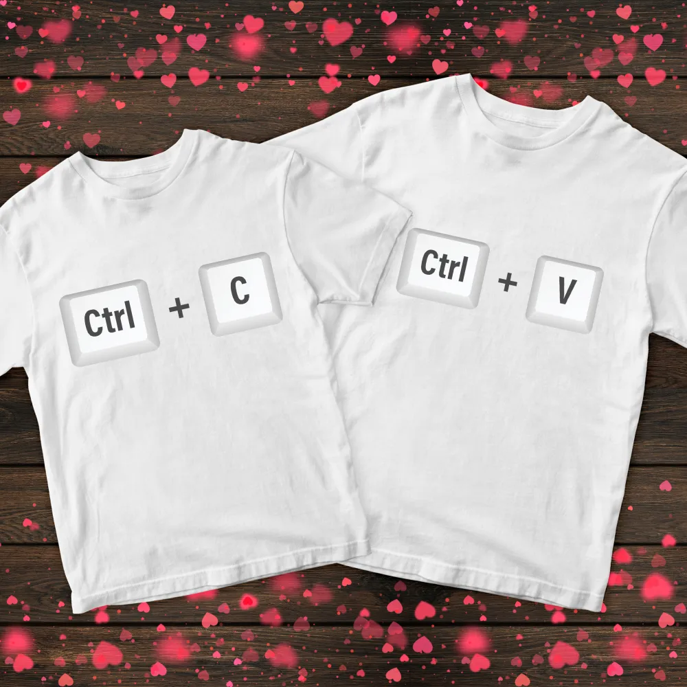 Парні футболки з принтом - Ctrl C + Ctrl V