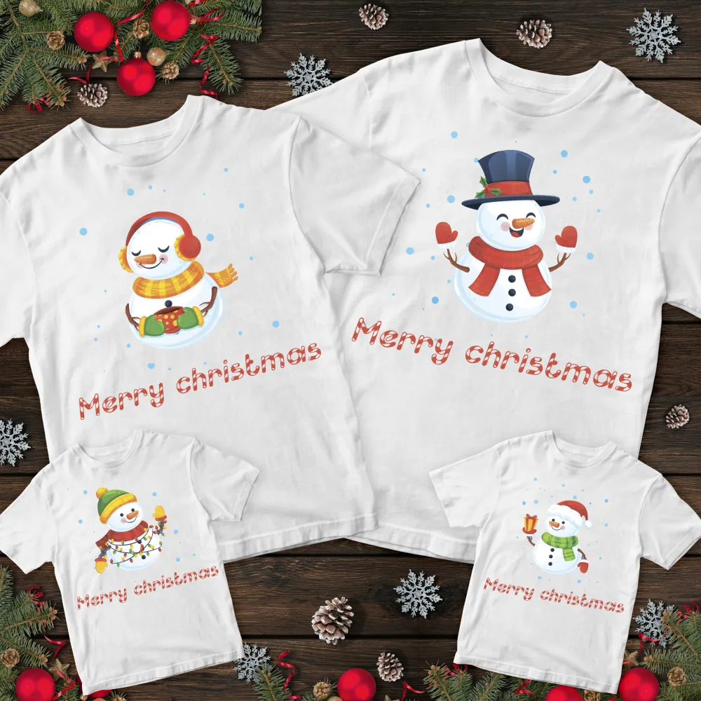 Сімейні футболки з принтом - Merry Christmas 