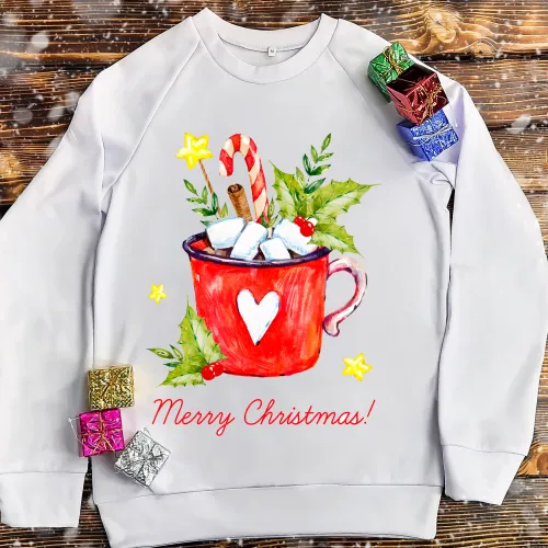 Світшот з принтом - Merry Christmas 