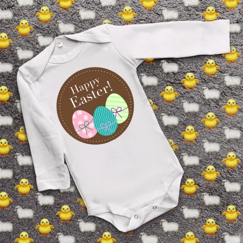 Дитячий боді з принтом - Happy Easter