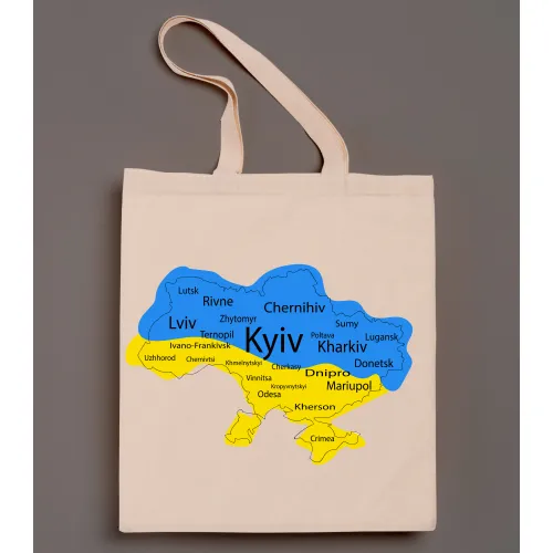 Шопер з принтом - Карта України
